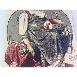 Norman Rockwell Santa's Helpers Decorative Throw Pillow 15" Holiday Christmas